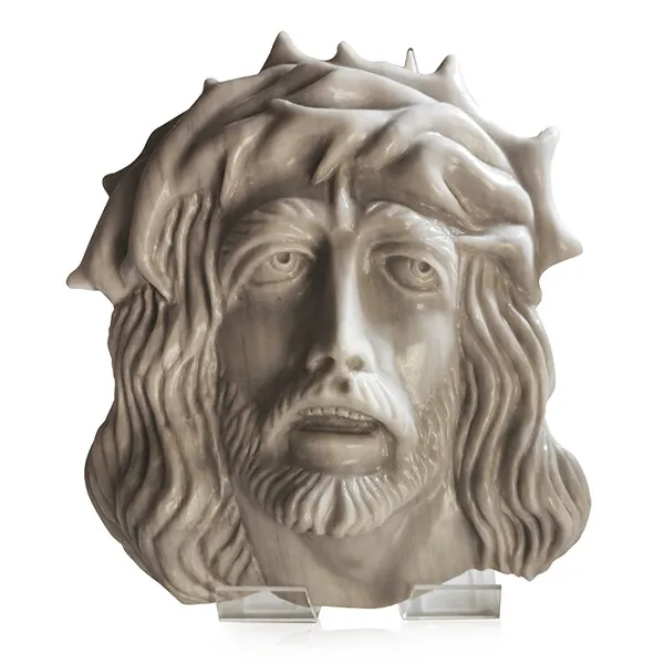 marble statue of Jesus facial expression