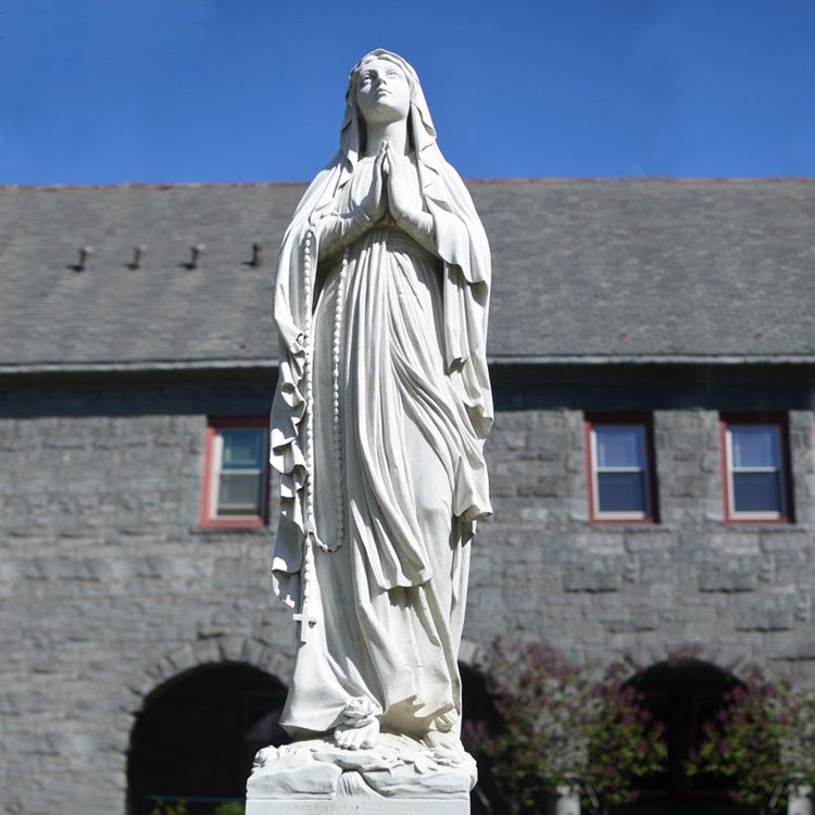 Virgin Mary Marble Statue Outside