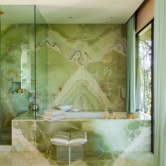 Another Luxurious Green Marble Tub