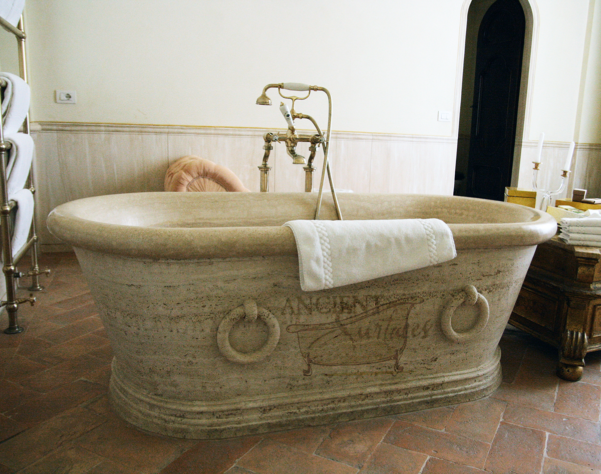 Antique Stone Carved Bathtub