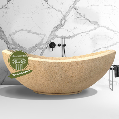 Beige granite bathtub-the top quality natural stone tub