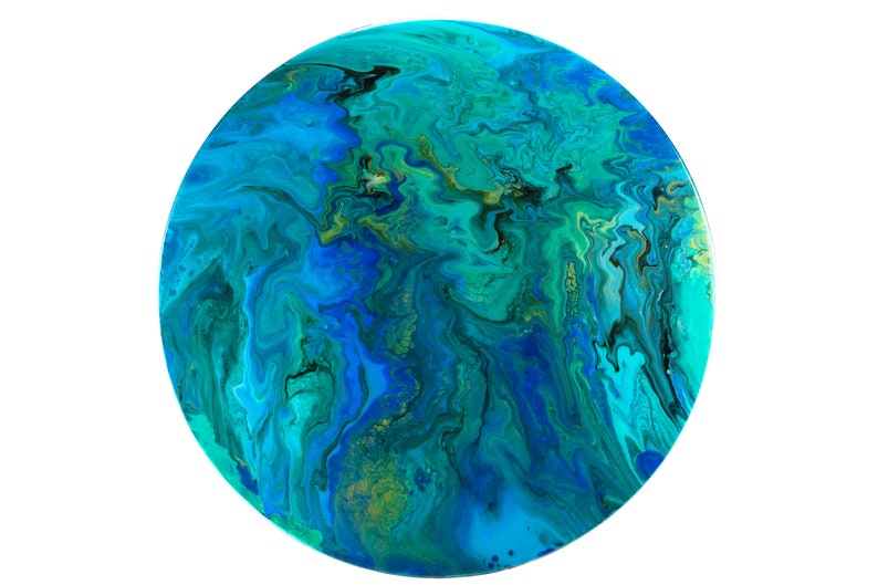 Blue Imitation Marble Epoxy Resin Table Top