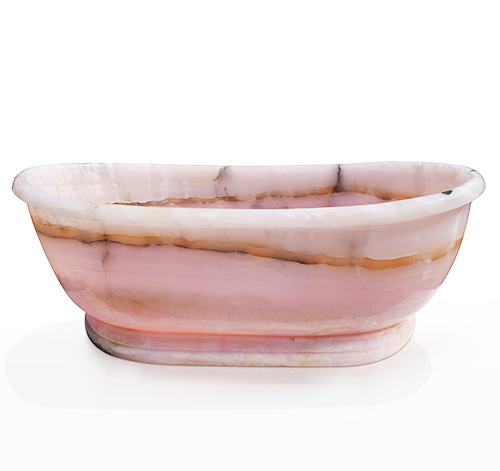 Contemporary luxury rose quartz bathtub