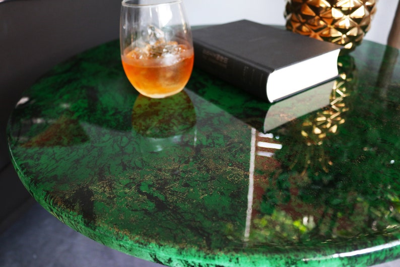 Green Black Veins Imitation Marble Table Top