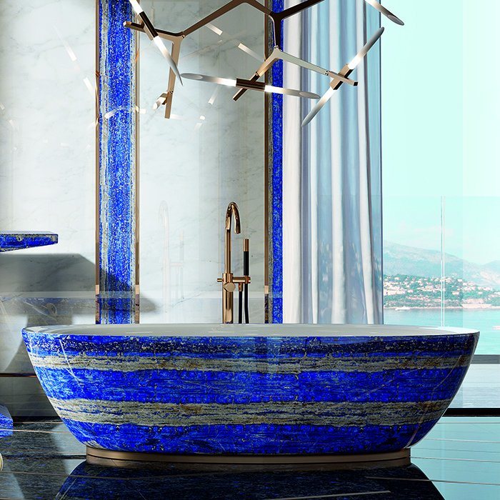 Lapis Lazuli Blue Natural Stone Bathtub
