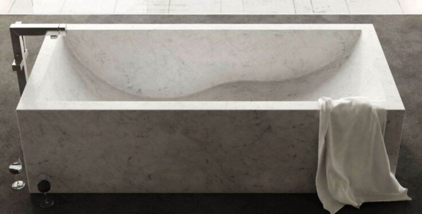 Onda marble bathtub by Dedalo Stone